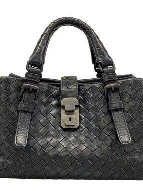 BOTTEGA VENETA Baby Rome Black Leather Handbag